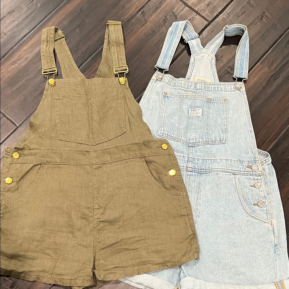 Levi's Light Blue Denim and We Wore What Olive Romper Duo